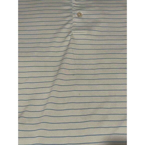 Peter Millar Polo Shirt Mens XL Blue White Stripe Summer Comfort Golf Stains - Picture 6 of 9